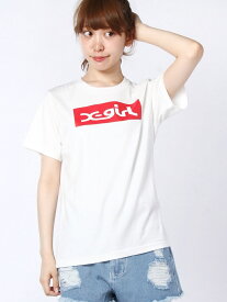 X-girl “BOX LOGO” S/S TEE エックスガール トップス カットソー・Tシャツ ホワイト ブラック ネイビー【送料無料】