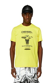 DIESEL メンズ Tシャツ T-DIEGOR-K69 ディーゼル トップス カットソー・Tシャツ ホワイト ブラック イエロー【送料無料】