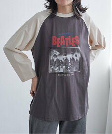 【SALE／9%OFF】VENCE share style MENs 【別注】THE BEATLES ザ ビートルズ ツアーラグランロンT ヴァンス エクスチェンジ トップス カットソー・Tシャツ ブルー ホワイト グレー【送料無料】