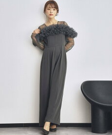 【SALE／7%OFF】GIRL マルチWAY チュールフリル パンツドレス 結婚式 パーティー オケージョン リバーフィールド アンド コー ワンピース・ドレス ドレス グレー カーキグリーン【送料無料】