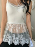 【SALE／5%OFF】LADY LIKE 【春夏新作】レース切替えパット付きキャミソール ディアベル トップス キャミ…