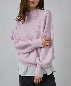 【SALE／10%OFF】abahouse mavie 片畦モックネックプルオーバー アバハウス マヴィ トップス ニット ブルー グレー ホワイト ピンク【送料無料】