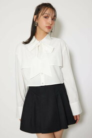 【SALE／30%OFF】rienda ビジューボタンボウタイシャツトップス リエンダ トップス シャツ・ブラウス ホワイト ブラック【送料無料】