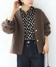 【WEB限定】イタリアン エアリー コクーン ノーカラー ジャケット