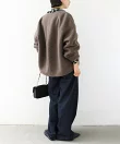 【WEB限定】イタリアン エアリー コクーン ノーカラー ジャケット