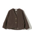 【WEB限定】イタリアン エアリー コクーン ノーカラー ジャケット