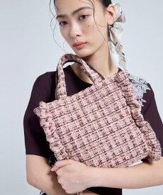 TOCCA 【美人百花掲載】【一部カラー撥水】TRIM WAVES MINITOTE ミニトートバッグ トッカ バッグ トートバッグ ブラック ピンク ネイビー【送料無料】