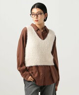 【SALE／40%OFF】BAYFLOW ショートファーベスト ベイフロー トップス ベスト・ジレ ワインレッド ブラッ…