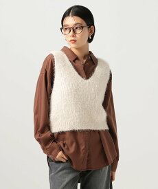 【SALE／20%OFF】BAYFLOW ショートファーベスト ベイフロー トップス ベスト・ジレ ワインレッド ブラック ホワイト【送料無料】