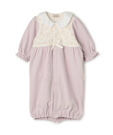 【SALE／20%OFF】petit main 肌着つき切り替え2WAYオール ナルミヤオンライン マタニティウェア・ベビー用品 ロンパース・カバーオール パープル ホワイト