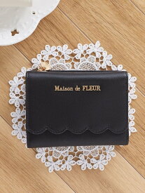 Maison de FLEUR スカラップウォレット メゾン ド フルール 財布・ポーチ・ケース ポーチ ホワイト ブラック【送料無料】