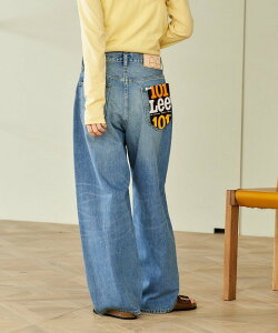 �ySALE�^40%OFF�zLee �ʒ� 101 RIDERS WIDE LEG DENIM �t���[�N�X�X�g�A �p���c �W�[���Y�E�f�j���p���c �u���[ �l�C�r�[�y���������z