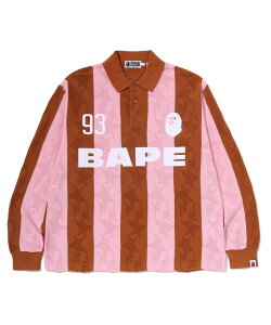 A BATHING APE STA STRIPE PATTERN JACQUARD MULTI LOGO RELAXED FIT LS TEE �A �x�C�V���O �G�C�v �g�b�v�X �J�b�g�\�[�ET�V���c �u���b�N �x�[�W���y���������z