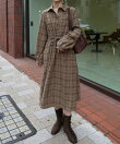 コーデュロイチェックシャツワンピース