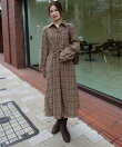 コーデュロイチェックシャツワンピース