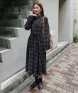 コーデュロイチェックシャツワンピース