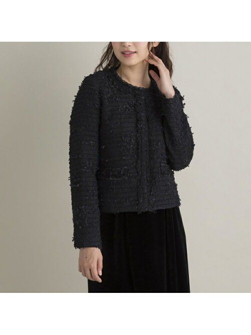 Rose Tiara M Styleluxeコラボ ファンシーツイードジャケット Black Rakuten Fashion 楽天 ファッション 旧楽天ブランドアベニュー Bn4950