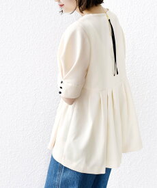 【SALE／10%OFF】SHIPS WOMEN 《一部予約》* ＜洗濯機可能＞リネンライク タック フレア ブラウス ◆ シップス トップス シャツ・ブラウス ホワイト ブラック ベージュ【送料無料】