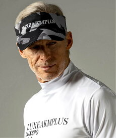 【SALE／35%OFF】LUXEAKMPLUS LUXEAKMPLUS ゴルフ カモ柄サンバイザー シフォン 帽子 サンバイザー ブラック ホワイト