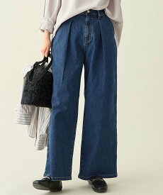 【SALE／50%OFF】ANY 【ウエストゴム】タックワイドデニム エニィ パンツ ジーンズ・デニムパンツ ブルー ブラック