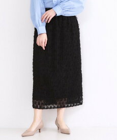 【SALE／58%OFF】OPAQUE.CLIP フリンジジャカードナロースカート【洗濯機OK】 オペークドットクリップ スカート ロング・マキシスカート ブラック ホワイト