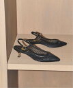 GRISE 《追加》GRISE5cmポインテッドメッシュスリングバック ルタロン シューズ・靴 パンプス ゴールド ブラック ブラウン【送料無料】
