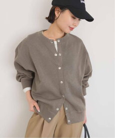 SLOBE IENA 《WEB限定カラーあり/追加4》ダブルフェイスジャージースナップカーディガン スローブ イエナ トップス カーディガン カーキグリーン ベージュ ブルー レッド【送料無料】