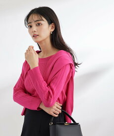 【SALE／33%OFF】ROPE' PICNIC UVケア・洗濯機OK/BIOワイドリブボートネックニットプルオーバー ロペピクニック トップス ニット ブラック ホワイト ブルー ピンク