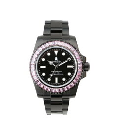 A BATHING APE (M)TYPE 1 BAPEX CRYSTAL STONE ア ベイシング エイプ アクセサリー・腕時計 腕時計 ブラック ピンク【送料無料】