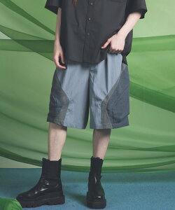 MAISON SPECIAL 3D Pocket Curve Switching Prime-Wide One-tuck Shorts ���]���X�y�V���� �p���c �W���[�W�E�X�E�F�b�g�p���c �u���b�N�y���������z