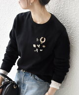 SHIPS any SHIPS any:＜手洗い可能＞裏起毛 ビジュー クルーネック コンパクト プルオーバー シップス ト…