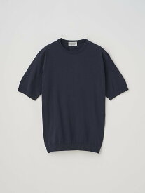 JOHN SMEDLEY 半袖コットンニットTシャツ ｜ KIELL ｜ 30G MODERN FIT ジョンスメドレー トップス ニット ネイビー【送料無料】