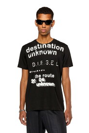 【SALE／30%OFF】DIESEL メンズ Tシャツ スリムフィット クラックプリント ディーゼル トップス カットソー・Tシャツ ホワイト ブラック イエロー レッド【送料無料】