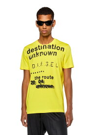 【SALE／30%OFF】DIESEL メンズ Tシャツ スリムフィット クラックプリント ディーゼル トップス カットソー・Tシャツ ホワイト ブラック イエロー レッド【送料無料】