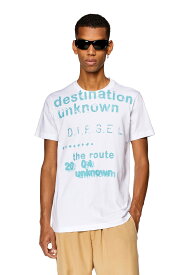 【SALE／30%OFF】DIESEL メンズ Tシャツ スリムフィット クラックプリント ディーゼル トップス カットソー・Tシャツ ホワイト ブラック イエロー レッド【送料無料】