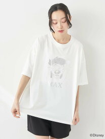 earth music&ecology Goofy&Max/箔プリントTee アースミュージック&エコロジー トップス カットソー・Tシャツ シルバー ブラック