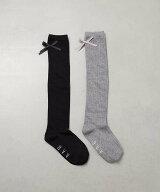 a.v.v [KIDS]【19-21/22-24cm】リボンニーハイソックス アー・ヴェ・ヴェ 靴下・レッグウェア その他の靴…