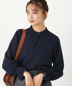 N. Natural Beauty Basic フリルカフストロミ長袖ブラウス《WEB限定商品》 エヌ ナチュラルビューティーベーシック* トップス シャツ・ブラウス ネイビー ホワイト グリーン【送料無料】