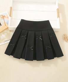 aimoha KIDS 【aimoha-KIDS-】リボンプリーツスカート アイモハ スカート ミニスカート ブラック グレー