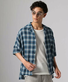 【SALE／50%OFF】BAYFLOW エアライトリネンチェックシャツ ベイフロー トップス シャツ・ブラウス ブラウン ブルー