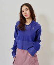 atmos pink Plating Knit Hoodie BLUE