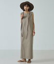 【SALE／10%OFF】abahouse mavie 【肩タック】ノースリーブワンピース アバハウス マヴィ ワンピース・ドレス シャツワンピース ブラック ベージュ【送料無料】