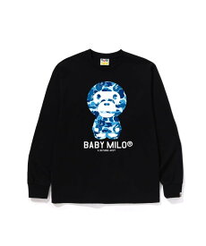 A BATHING APE ABC CAMO BABY MILO L/S TEE ア ベイシング エイプ トップス カットソー・Tシャツ ブラック ホワイト【送料無料】