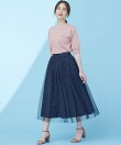【WEB限定・2SET】シャイニーラメニット*チュールスカート