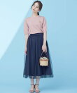 【WEB限定・2SET】シャイニーラメニット*チュールスカート