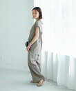 ベルト付きリネンライクワイドパンツ