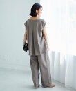 ベルト付きリネンライクワイドパンツ
