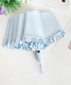 【SALE／20%OFF】aimoha - select - aimoha -select-/フリルエッジ折りたたみ傘 アイモハ ファッション雑貨 折りたたみ傘 ブルー ピンク ベージュ パープル グリーン