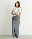 【WEB限定】フロントボタンカットイージーIラインスカート