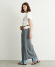 【WEB限定】フロントボタンカットイージーIラインスカート